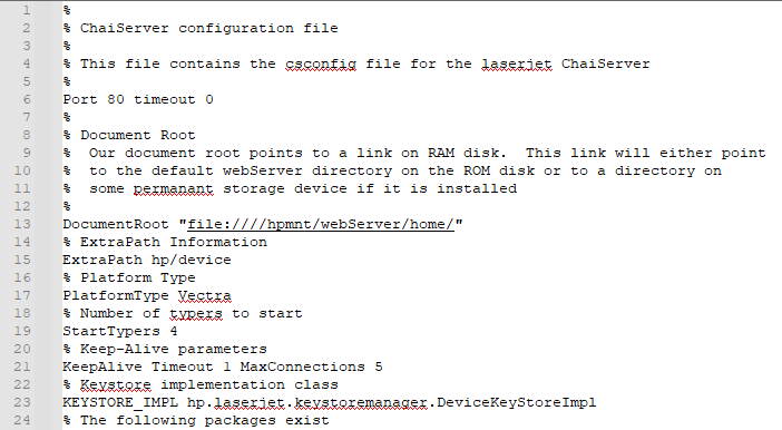 HP WebServer Config